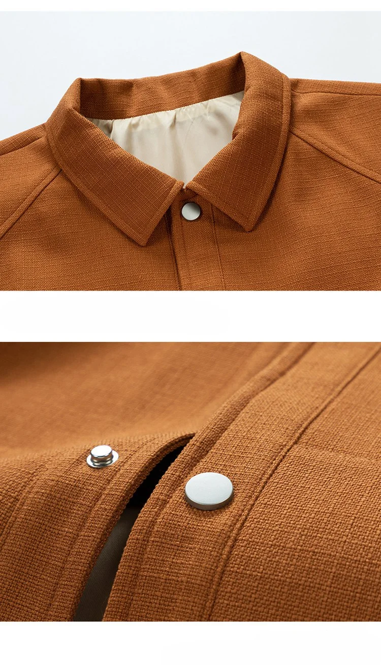 2024 Spring and Autumn Men's Jacket Loose Design Collar Top Casual Fashion Solid Color Sports Style Men's Coat