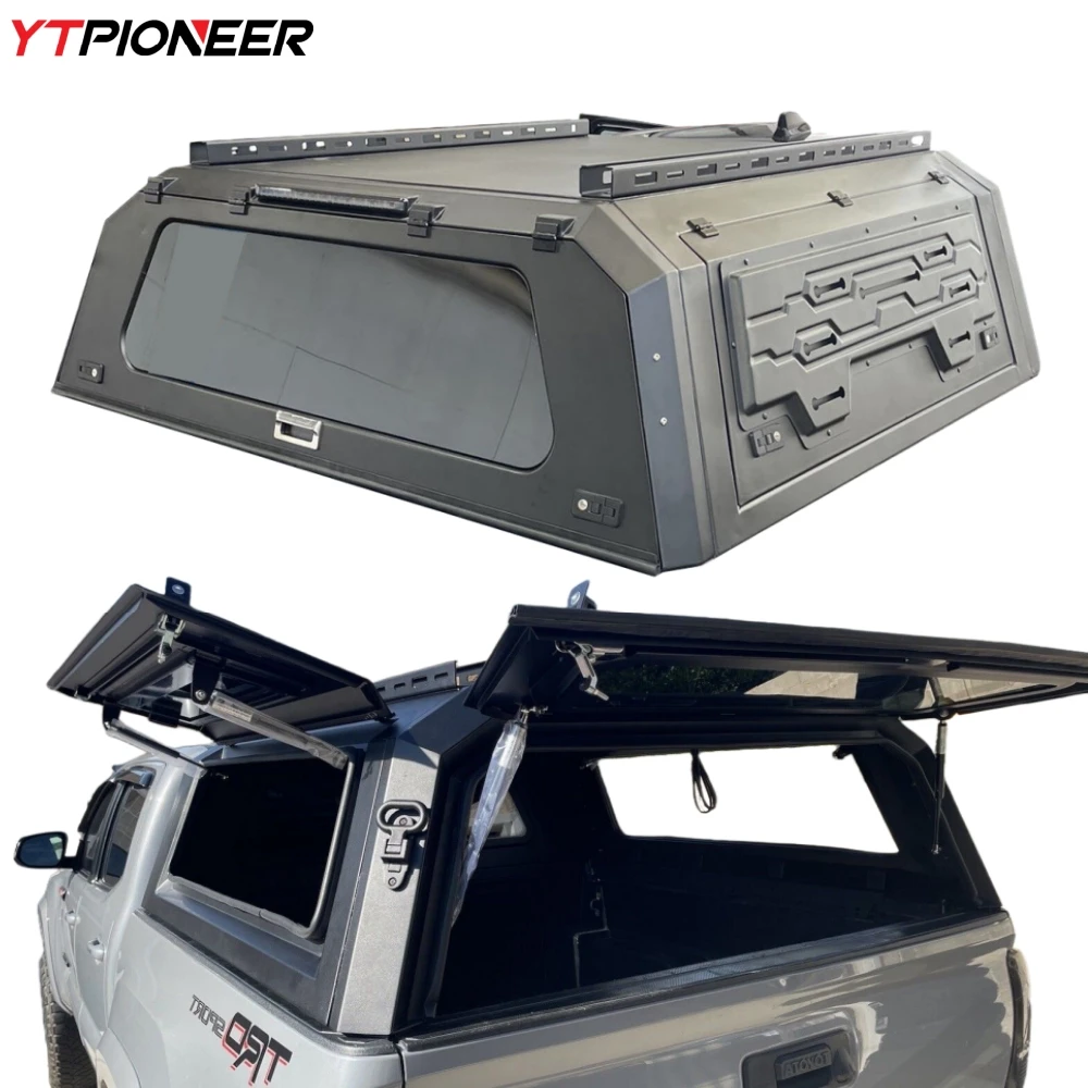 Cubierta de caja de camioneta de 5 pies, Smart Bed Cap, cubierta rígida de aluminio tipo camper para caja de 6 pies de largo, compatible con Toyota Tacoma 3.ª generación 2021 2022 2023