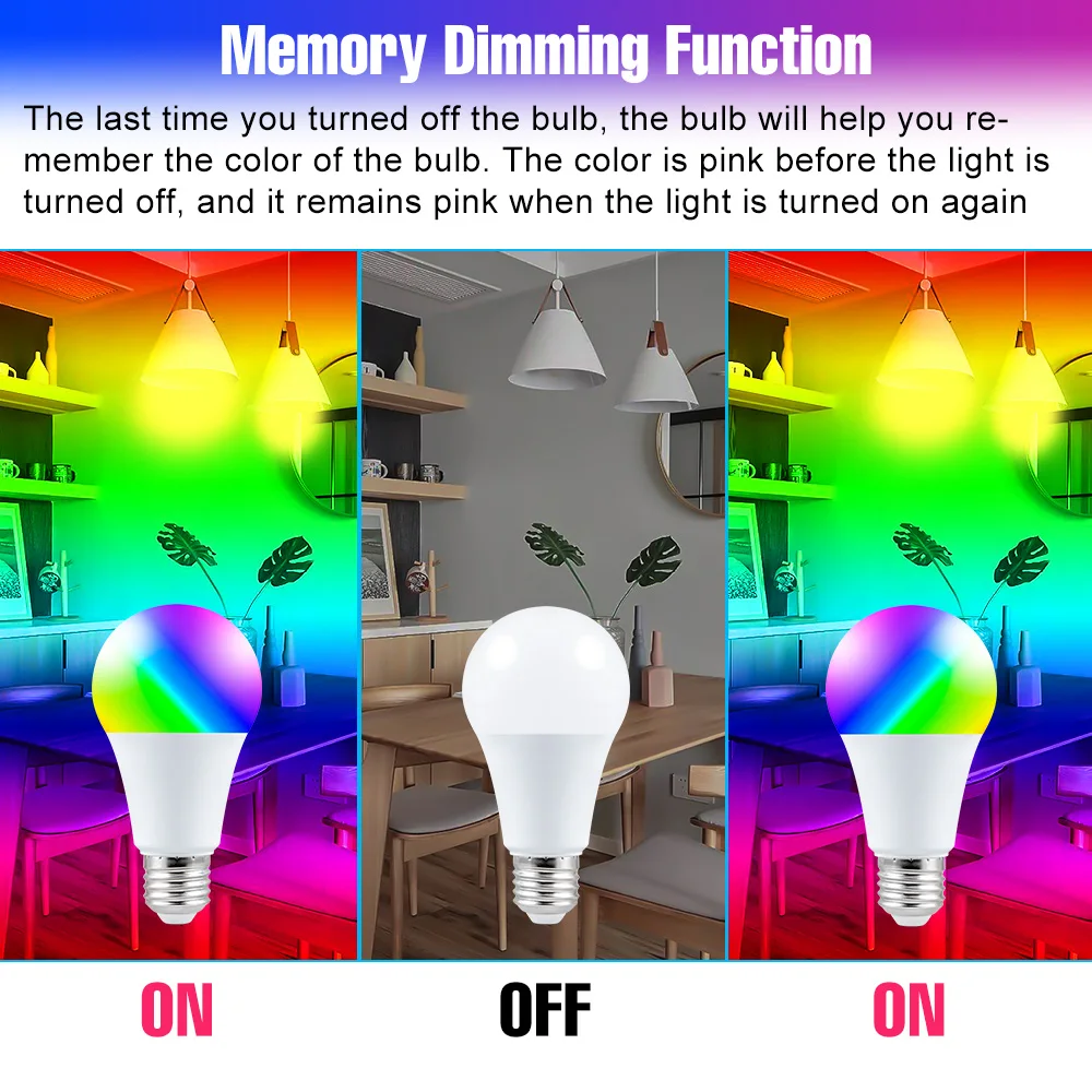 25W LED RGB Light Bulb E27 Lamp 16 Colours Remote Control Dimmable Chandelier Bulbs 220V Atmosphere Lighting For Home Party 110V