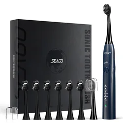 SEAGO Sonic Toothbrush Adult Waterproof Electric Tooth Brush Rechargeable Teeth Whitening with Replacement 8 Brush Heads SG540