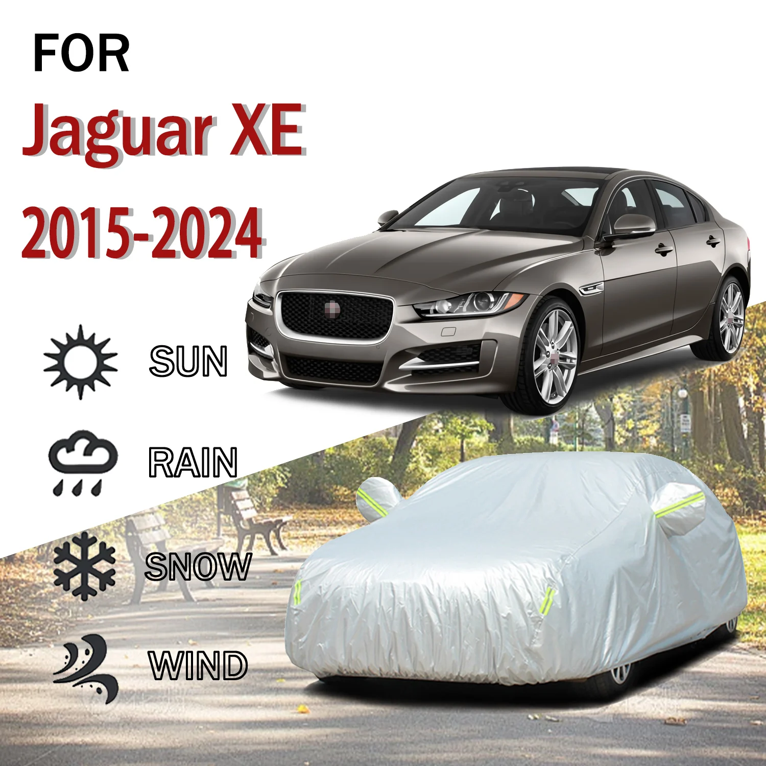 

For Jaguar XE 2015-2024 Outdoor Protection Full 190T Car Covers Snow Cover Sunshade Dustproof Cover Car Exterior Accessories