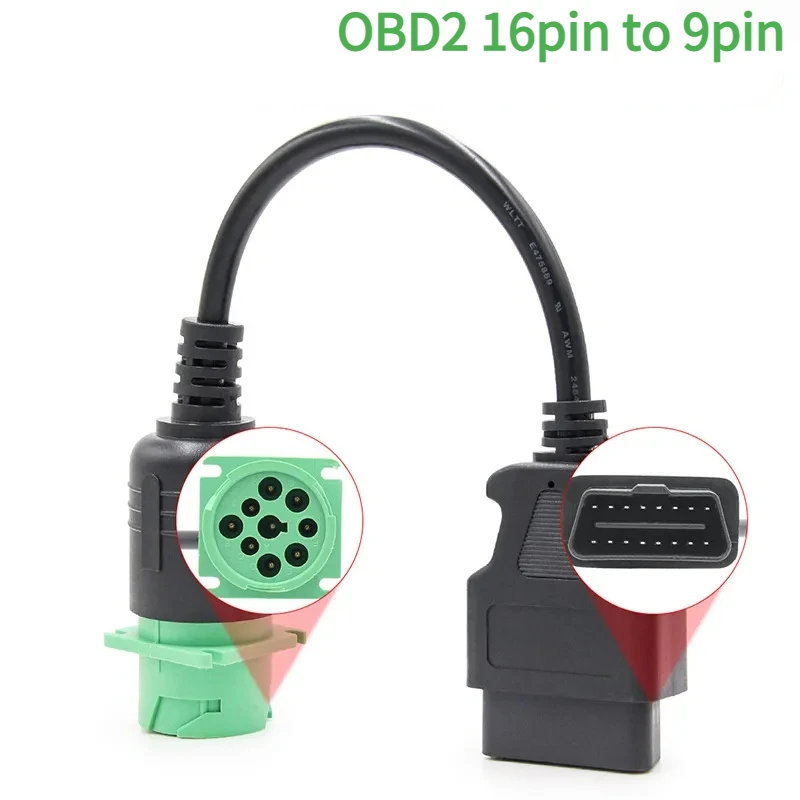 NEW OBD2 Truck Diagnostic Cable J1939 OBD 9 Pin To 16Pin Male Connector for Cummins Deutsch 9pin Truck Cable for Car Accsesories