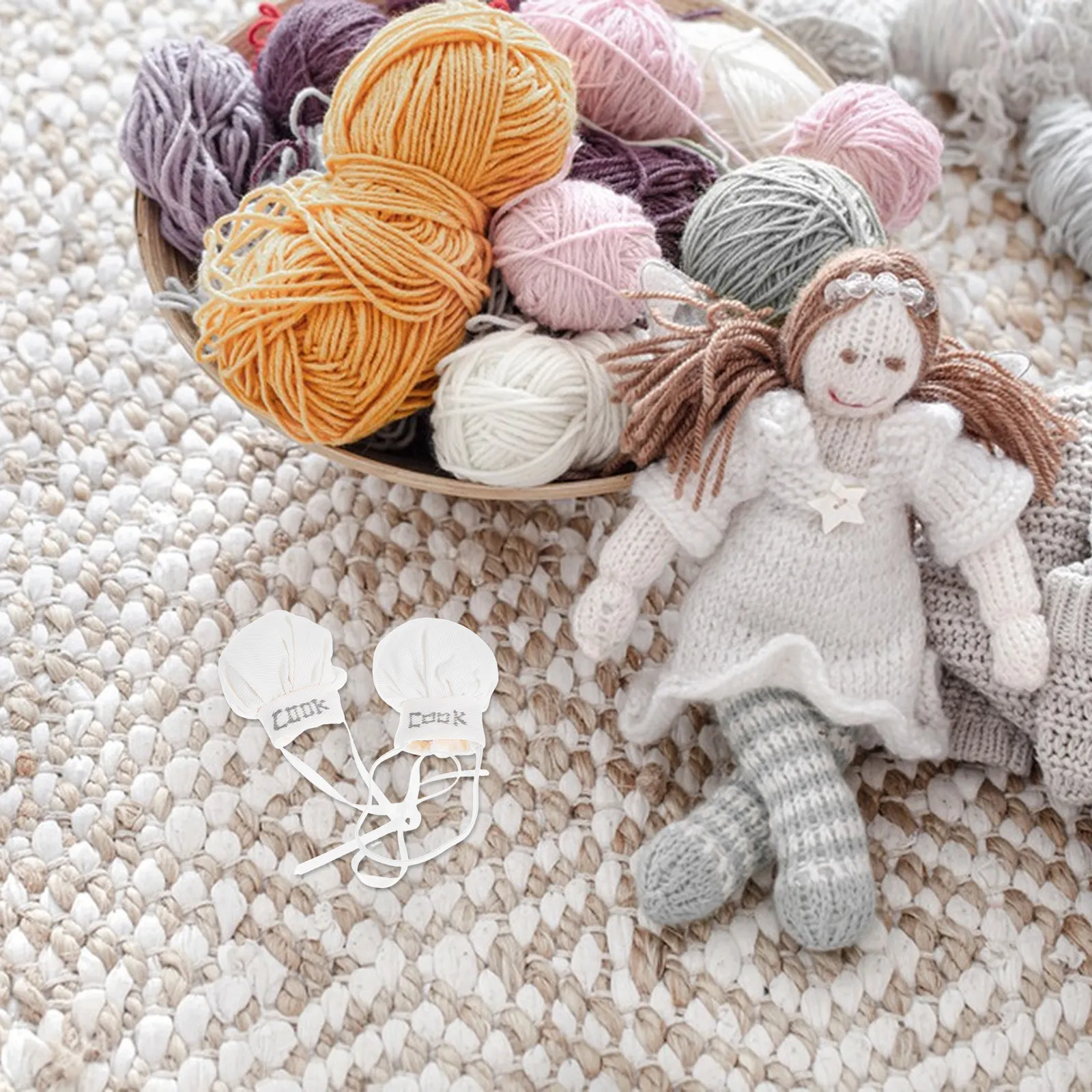 

2 шт. миниатюрных поварских колпаков для мягких игрушек, кухонных наборов, кукольных домиков, аксессуаров для ролевых игр в повара