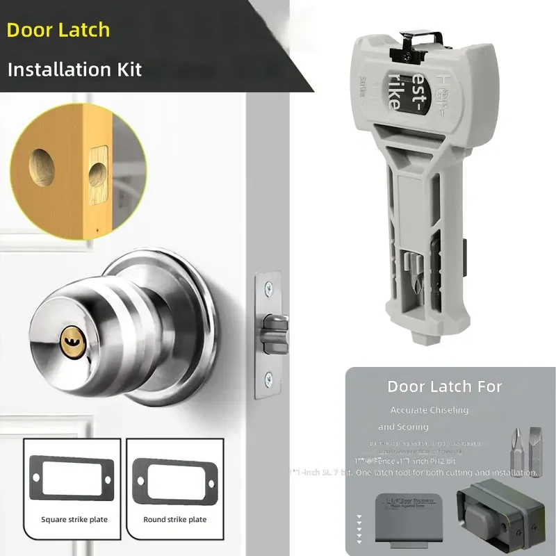 Door Latch Kit Mortise Tools Door Lock Installation Chiseling Set Woodworking Chisel Tool for Home Repair Hardware