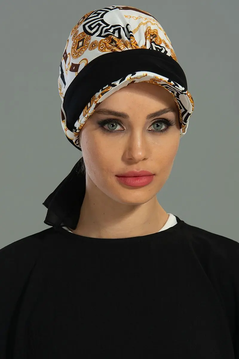 Chiffon-belted hut Knochen Elegante muster