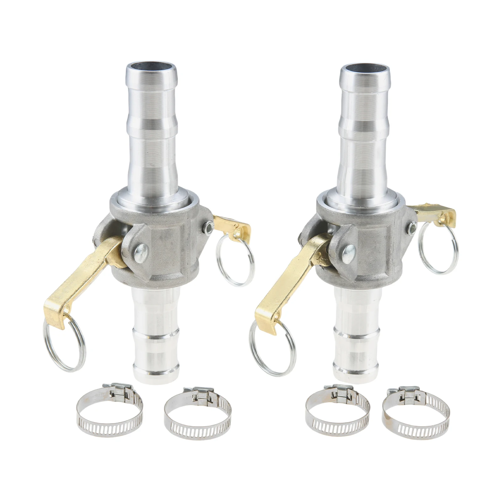 2Pcs Type C And E Camlock Fittings For Chemical Treatment Transferring Versatile Fluid Transfer With Hose Clamps