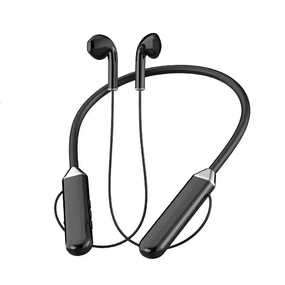 Neckband 5.2 Bluetooth Headphones Extra Long Standby Stereo Noise Reduction Earplug Sports Headphones With Digital Display_voghion.com