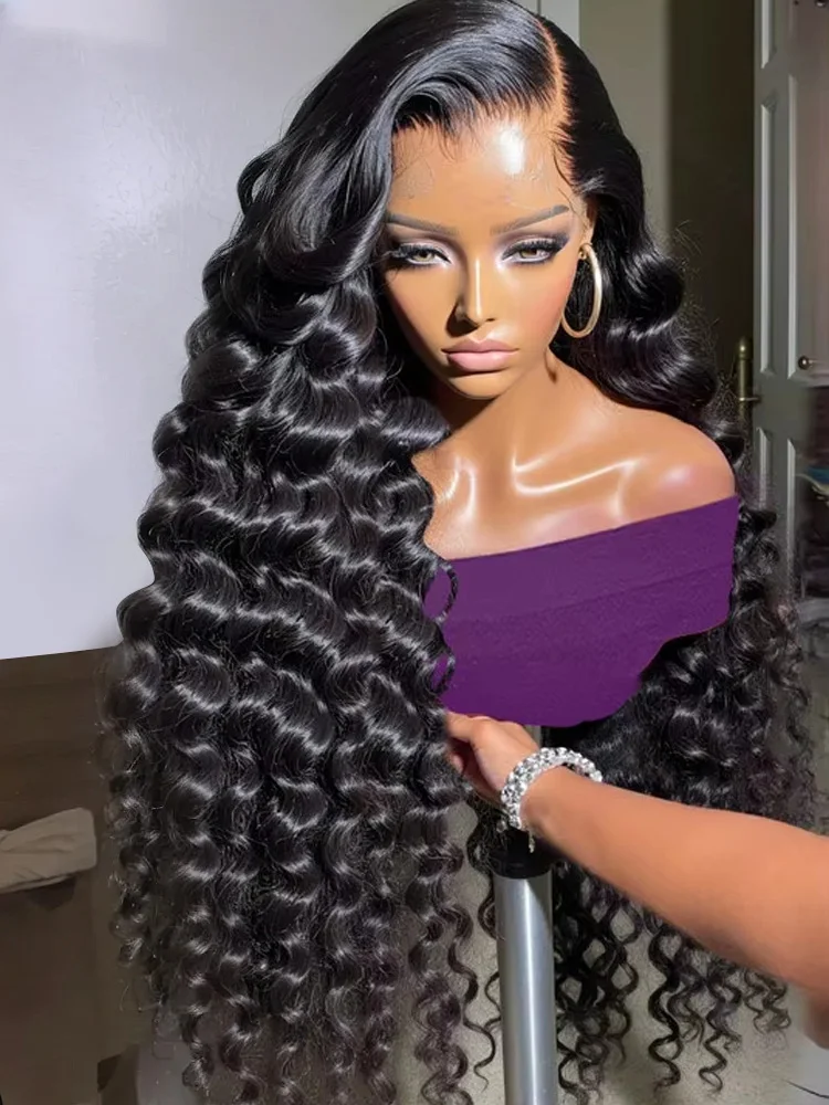 

Парик из натуральных волос с плотностью 250, свободная волна, 13x6 HD кружевная передняя часть, 40 дюймов, глубокая волна, 13x4 HD кружевной фронтальный парик, кудрявые парики для женщин