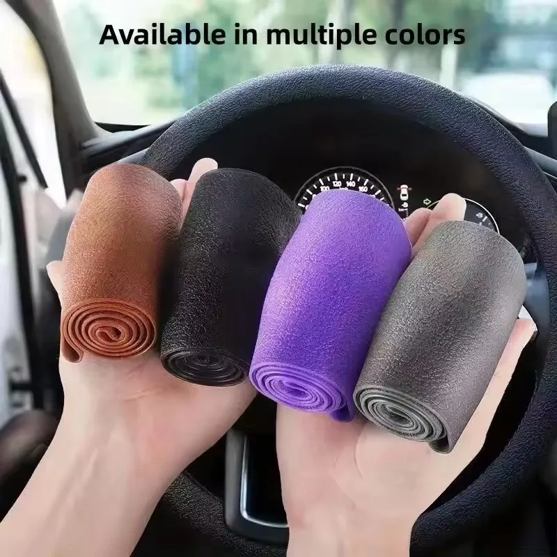 

Car Universal Silicone Steering Wheel Elastic Glove Cover Texture Soft Auto Multi Accessories Decoration DIY Covers Color