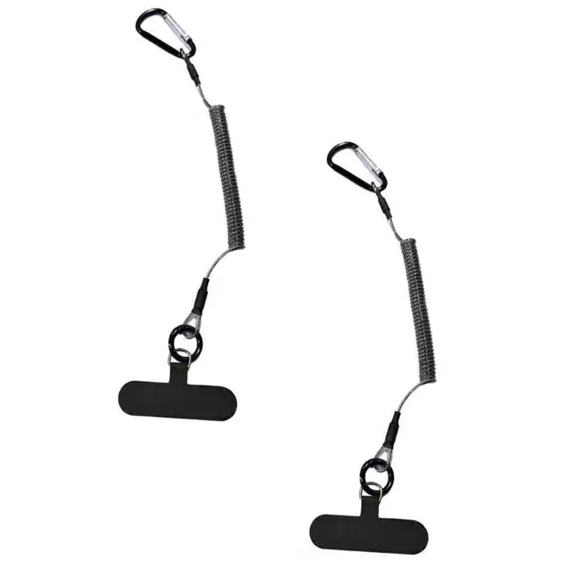 Karabiner-Telefonhalter, einziehbarer Federschnur-Zug-Telefonhalter mit Anti-Rutsch-Clip und Verriegelungskarabiner D2RD – Detail 4
