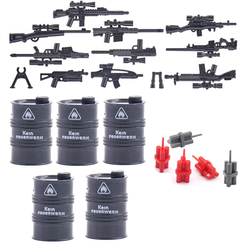 Bomb Disposal Suit Building Blocks EOD Special Forces SWAT Military Soldier Figures Equipment Weapon Shield Oil Drum Bricks Toys