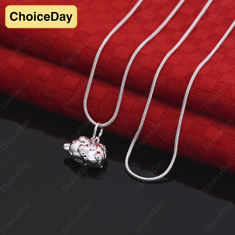 

ChoiceDay Fashion 925 Sterling Silver Cute Pig Pendant Necklace Women Gift Jewelry Accessories Party