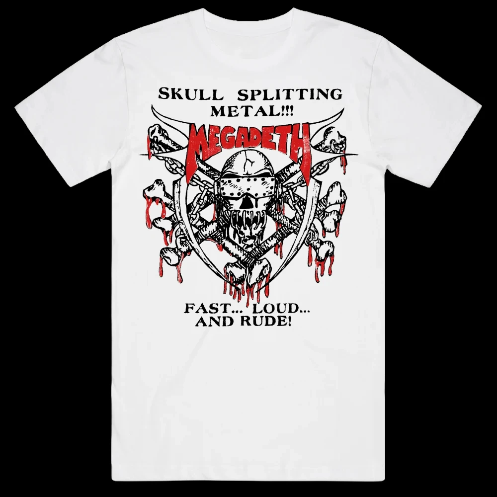 Megadeth Thrash Metal Skull Graphic T‑Shirt Unisex Short‑Sleeve Casual Top Retro Band Print For Metal Music Fans