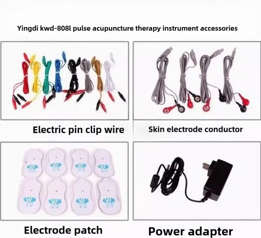 10pcs YingDi KWD-808 Electroacupuncture Instrument Accessories Crocodile clip wire,buckle type wire/patch/1pcs power adapter