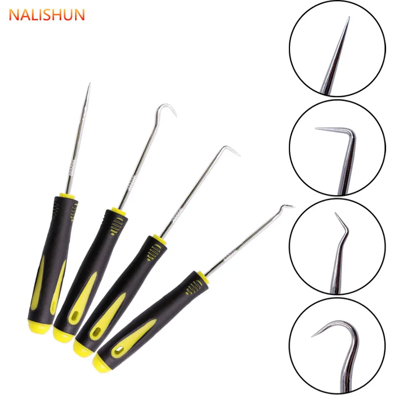 

4 Piece Oil Seal Prying Kit with Puller Hooks and Seal Remover O Ring Installation and Removal Tools for Automotive Maintenance