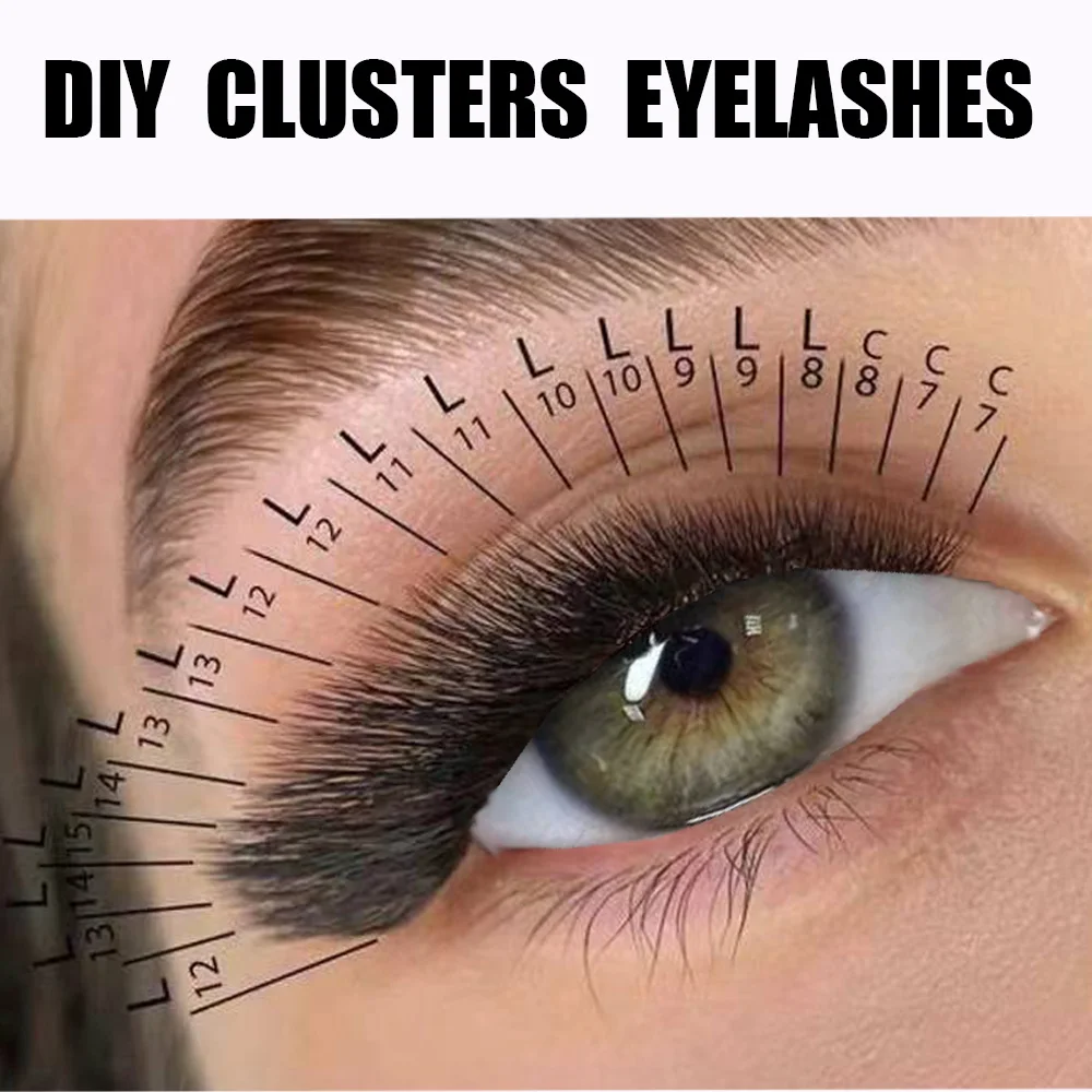 New 20D L-type Cluster Eyelash Extension 1 box/60 Bundle 3D Natural Russian Individual Eyelashes bundles Makeup Lashes wholesale