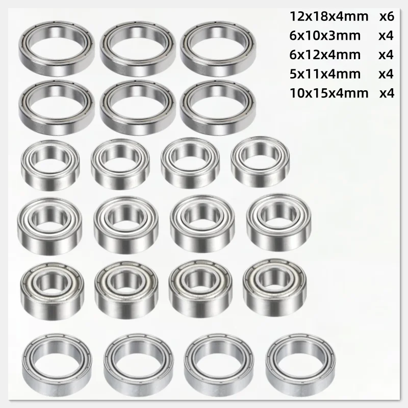 22Pcs Complete Ball Bearing Kit for Losi Tenacity DB Pro Lasernut U4 1/10 RC Rock Racer 6701 MR106 MR126 MR115 6700 Upgrade Bear