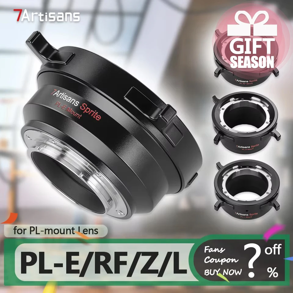 7artisans Adapter Ring for PL-mount PL-E PL-RF PL-L PL-Z for 24-96mm T2.9 Cine Lens Adapter to Sony Canon Nikon Sigma Cameras