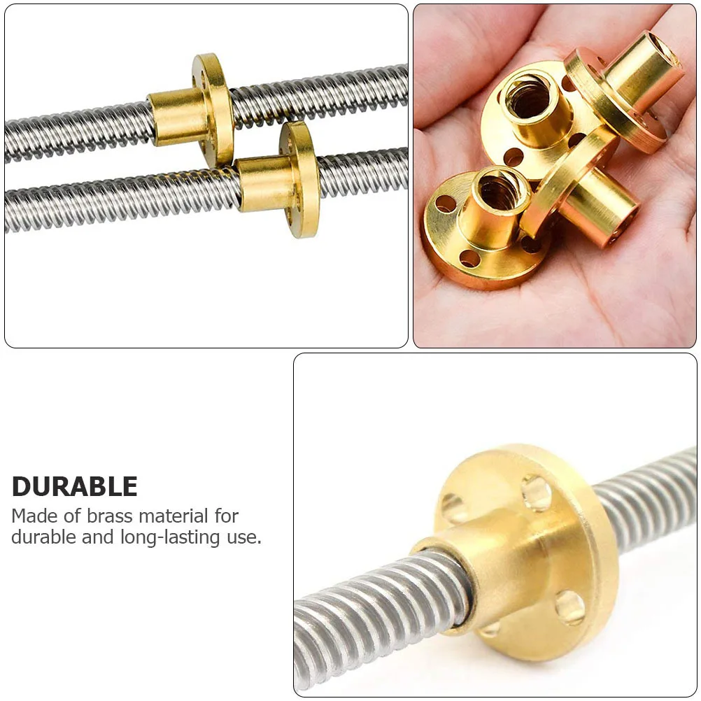 2 pezzi parti della stampante 3D dado in ottone produzione di precisione liscio silenzioso basso manutenzione per dado vite di piombo vite di piombo stampante 3D