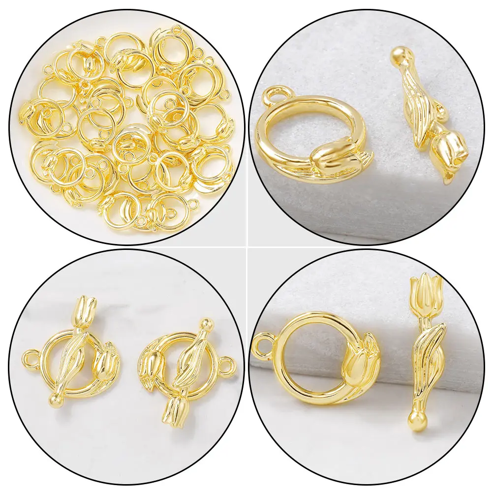 

5 Sets Ot Toggle Clasp Rose -Bar Clasps Diy Necklace Jewelry Making Accessories End Clasps Connectors Closures Fastening