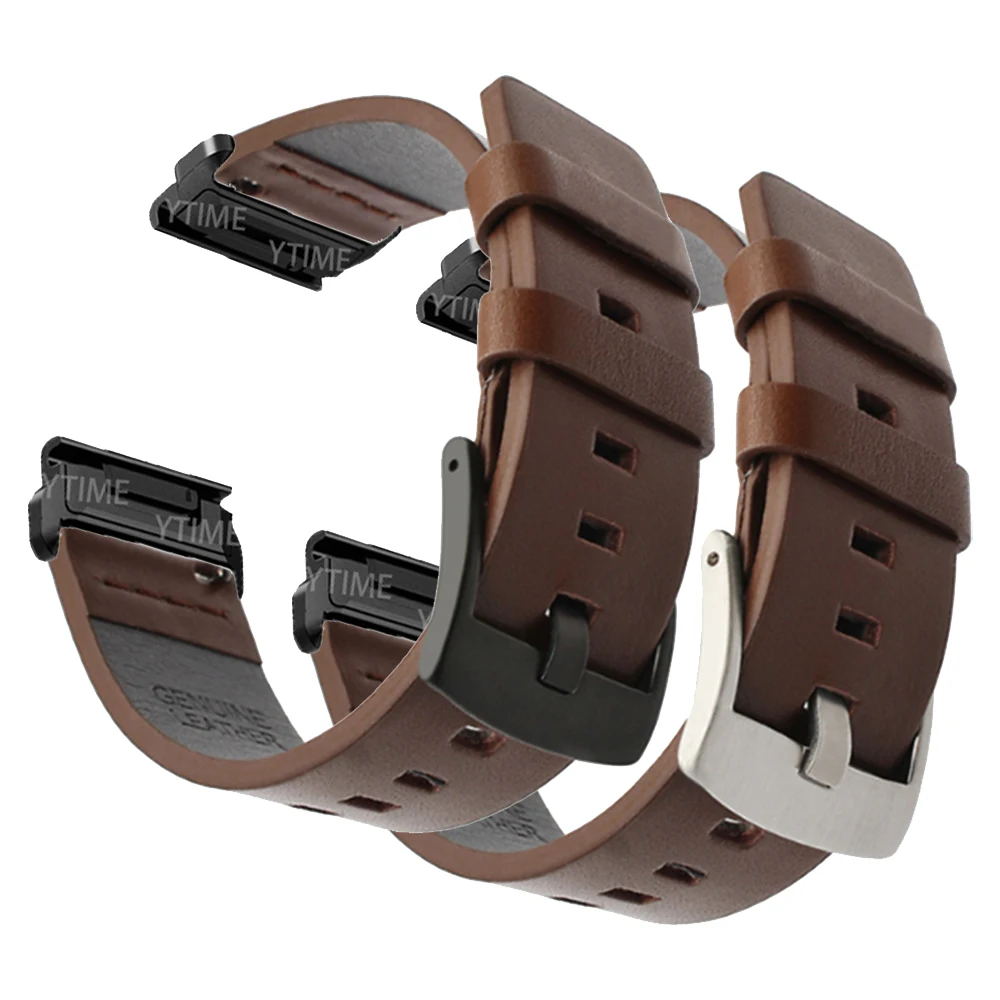 26mm 22mm Leather Watch Band For Garmin Fenix 6X 6 Pro 7X 7 5 Plus Strap Quick Fit Bracelet For Garmin MARQ/Enduro 2/EPIX Correa