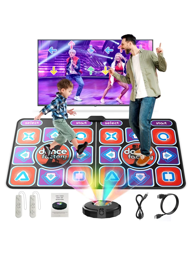 Tapis de danse Double, tapis de danse filaire, pour jeu de musique familial, antidérapant, avec 2 télécommandes, multifonction pour TV