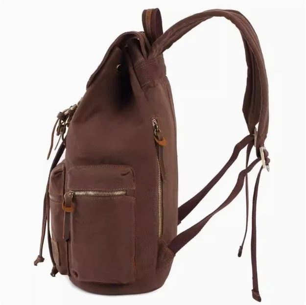 European and American canvas backpack, men's retro backpack, laptop, female college student backpack, casual and fashionable