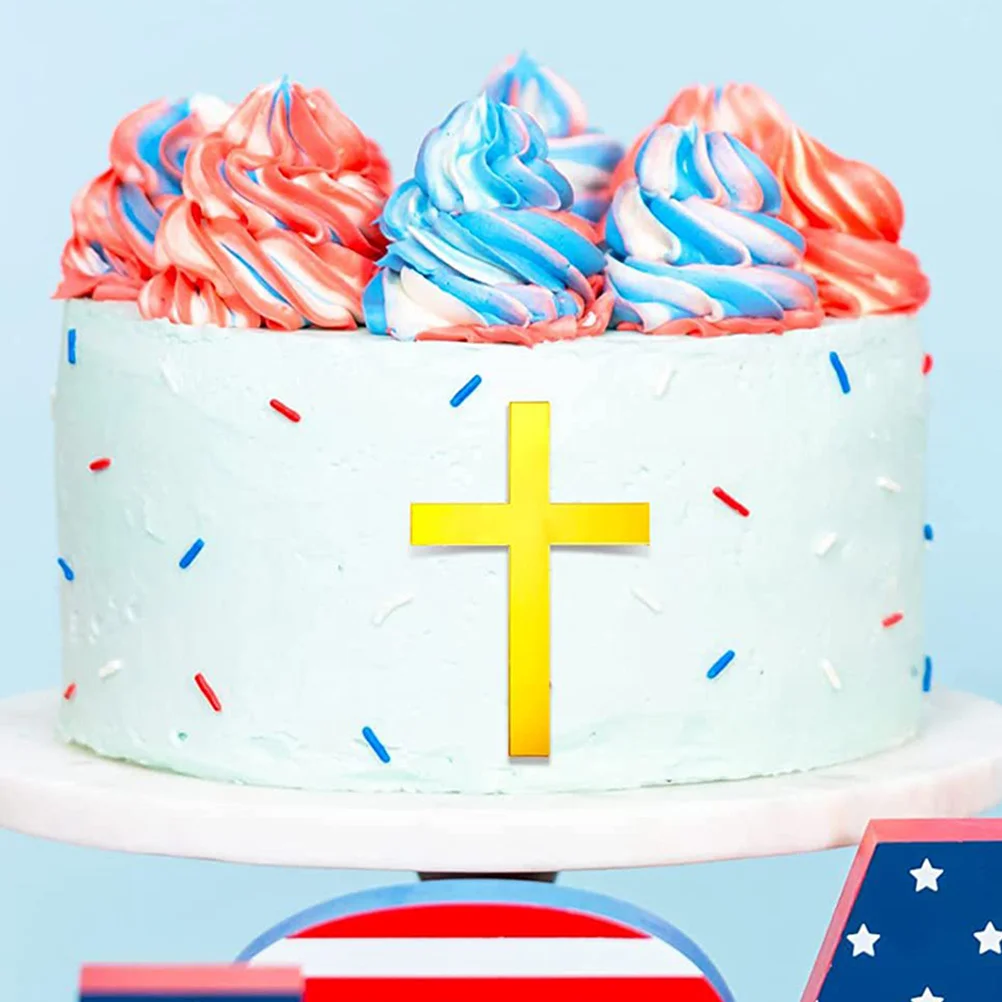 

20Pcs Acrylic Cross Cupcake Toppers Unique Cake Decorations for Holy Communions Themed Party Dessert Table Centerpiece Decor