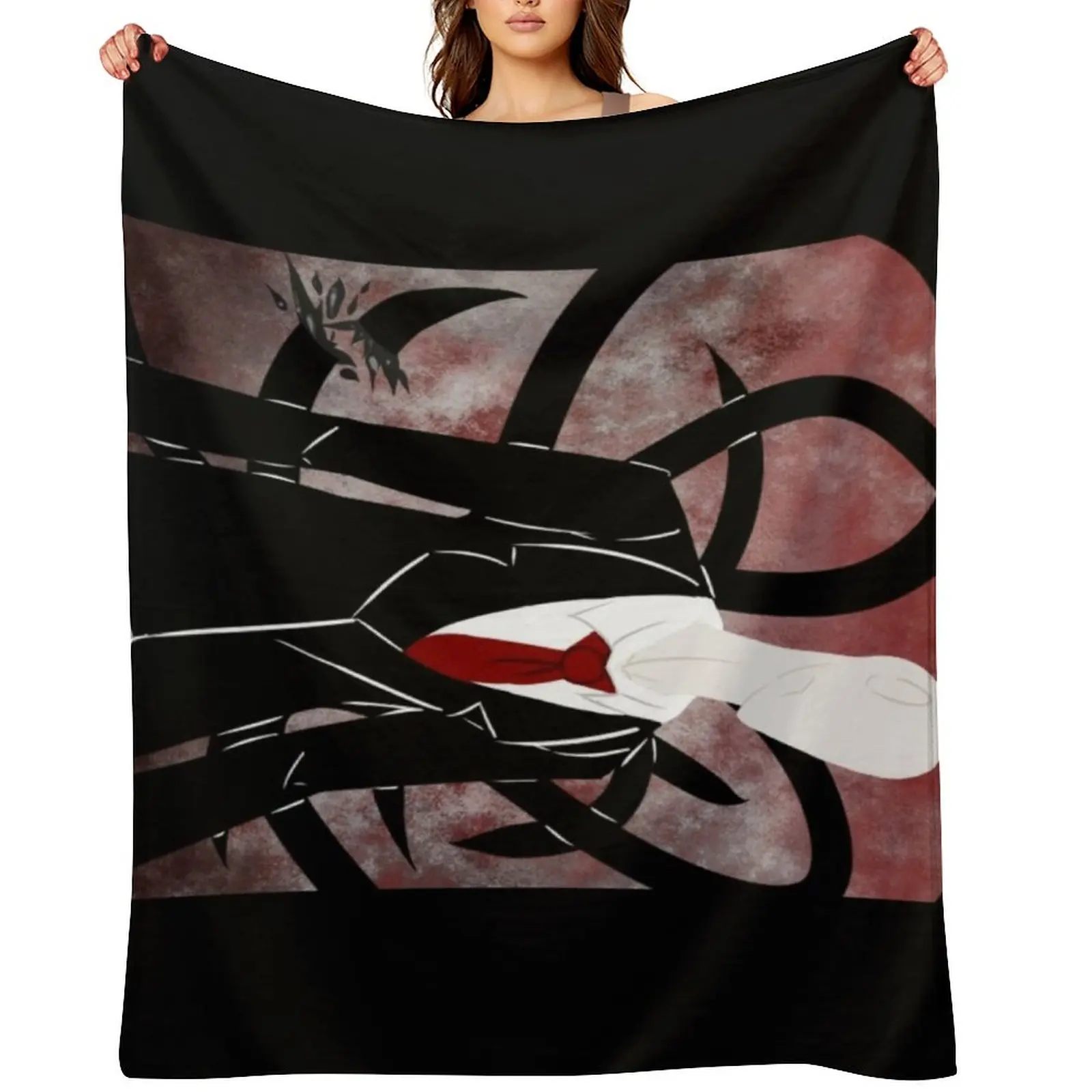

The Slenderman Throw Blanket Retros Thermals For Travel Plaid on the sofa decorative Blankets