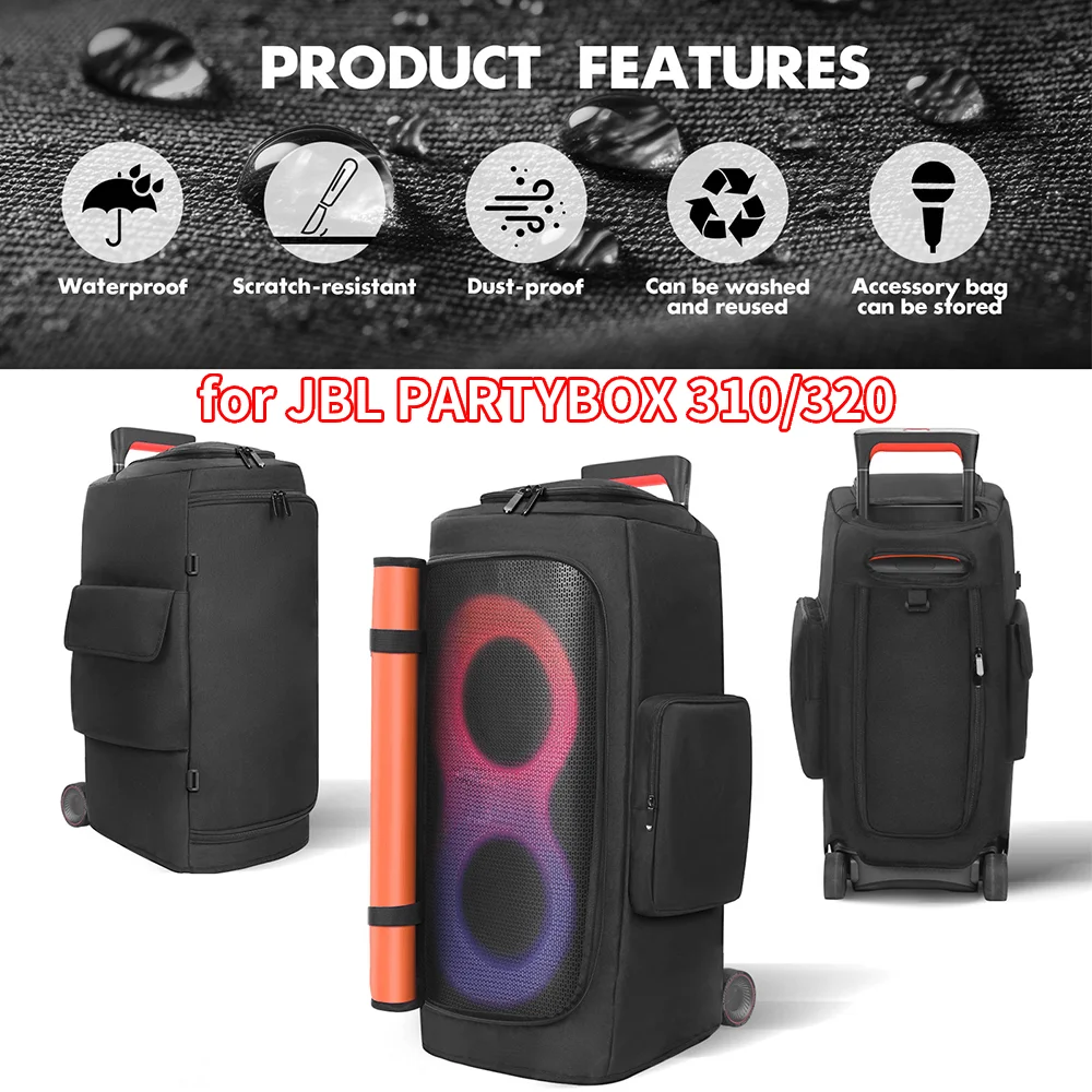 

Speaker Dust Cover with Mic Pocket Portable Speaker Dust Case Foldable Double-Sided Speaker Storage Bag for JBL PARTYBOX 310/320