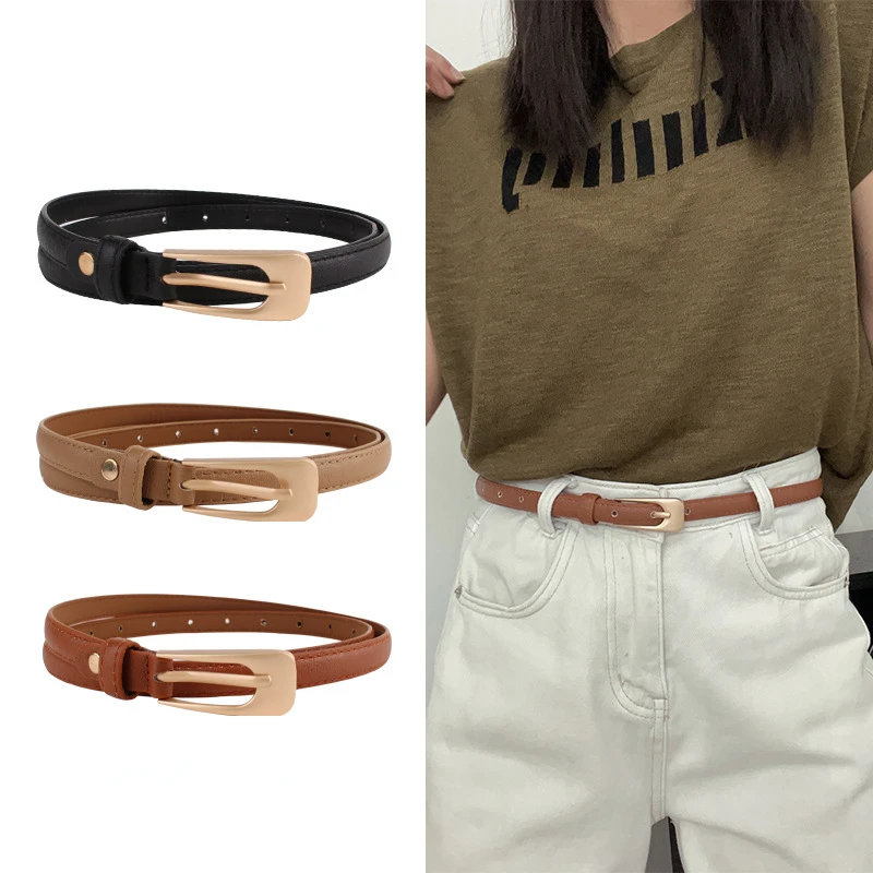 

Women Belt Fashion Waist Belt PU Leather Metal Buckle For Ladies Leisure Dress Jeans Wild Waistband