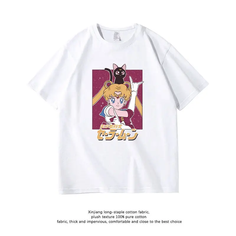 Summer Water Ice Luna Luna-style Children's Pure Cotton Girls' T-shirt from the Sailor Moon Collaboration