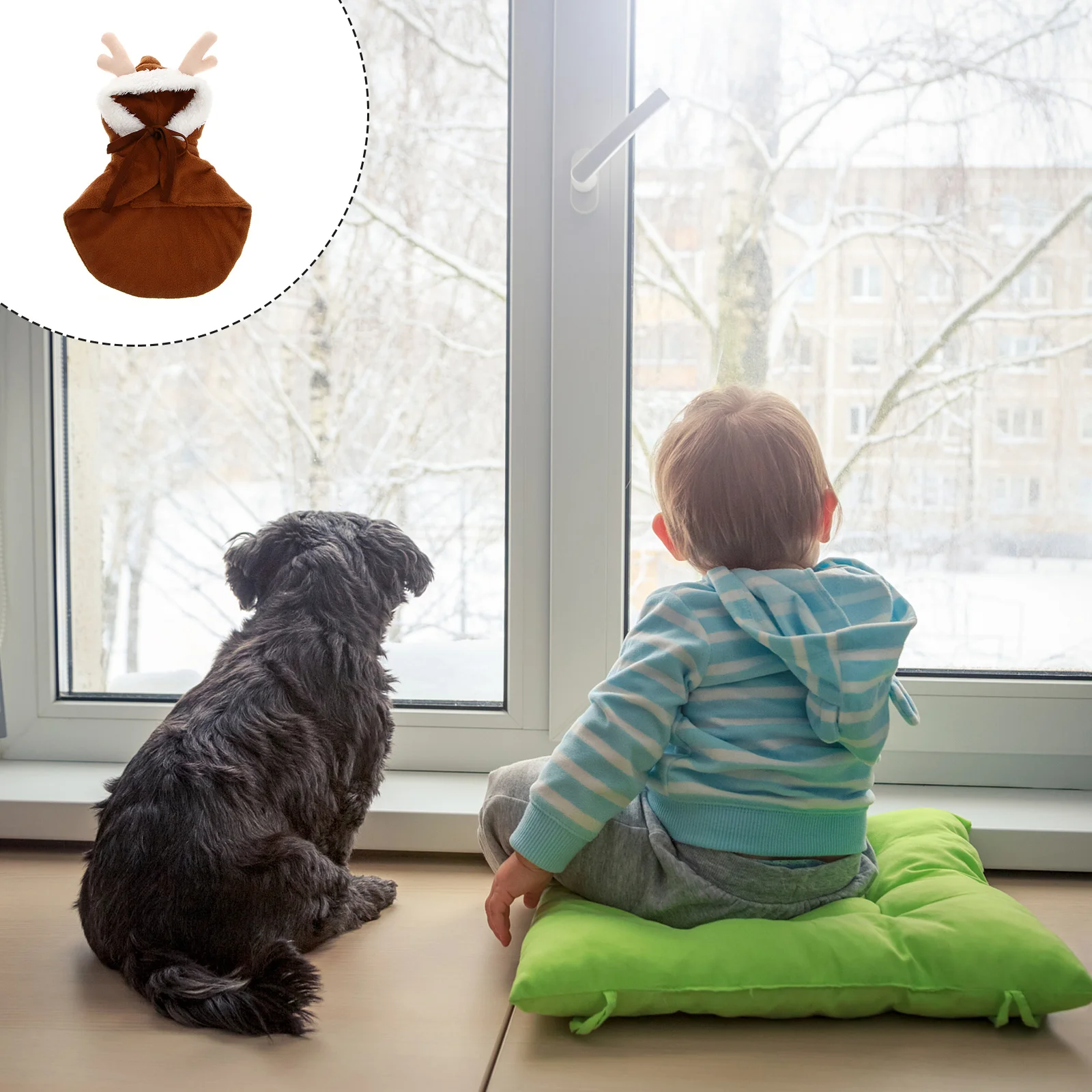 

Pet Christmas Cloak Elk Dog Cape Xs Size Soft Comfortable Pet Costume Party Clothes Holiday Cosplay Outfit Party Dog Clothes