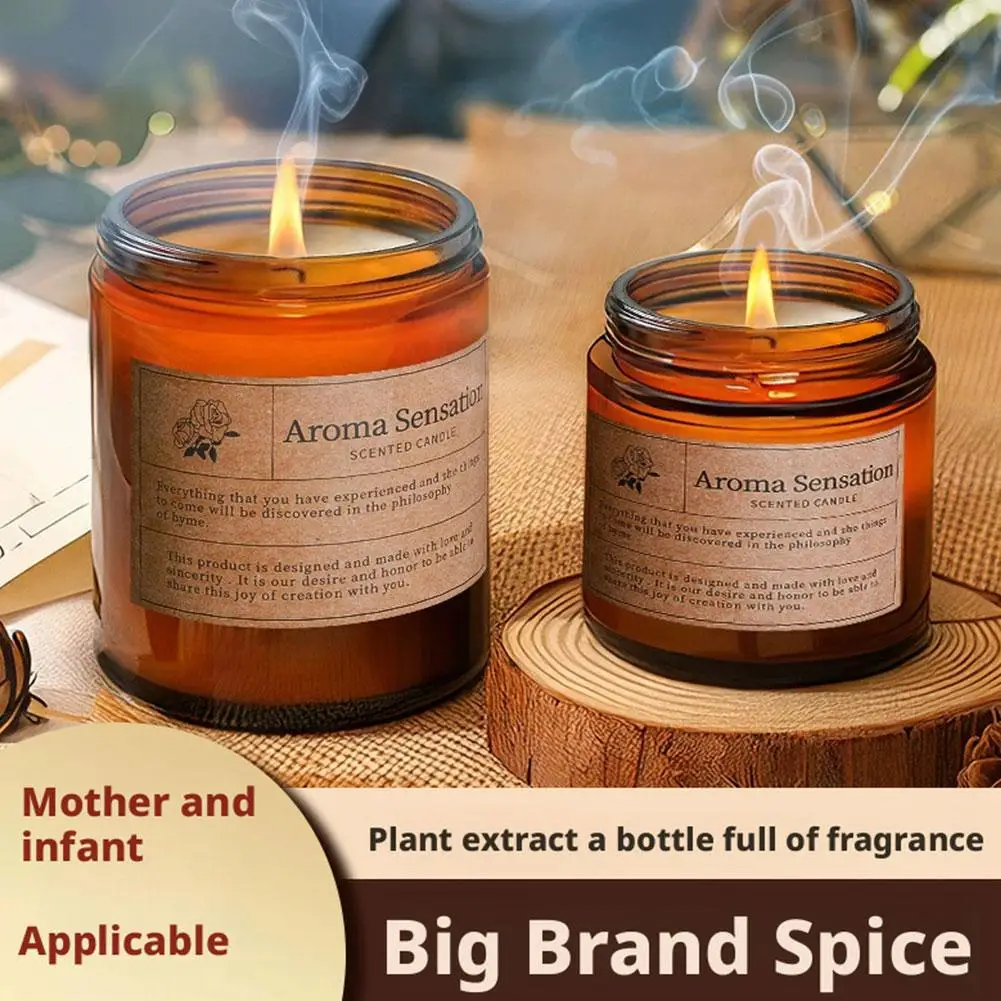 

Brown Glass Cup Aromatherapy Candle Smokeless scented candle Suitable for Home Decoration Birthday Valentine's Day Gift