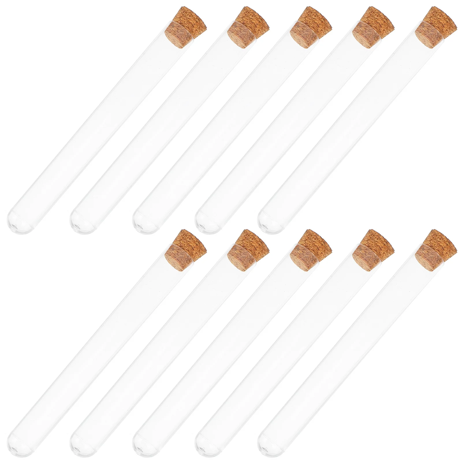 

30Pcs Transparent Plastic Test Tubes Cork Sealed Durable Reusable for Jewelry Making Small Item Storage Scientific Use
