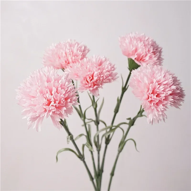 LINANUO 10 Teile/los Feuchtigkeitsspendende Nelken Real Touch Künstliche Blumen Mutter der Tag Bouquet Hochzeit Decor Home Party Nelke Floral 6