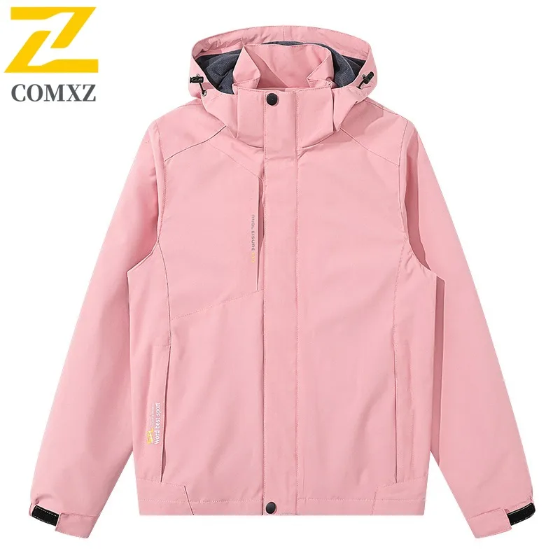

COMXZ Men Coat Handsome Solid Color Waterproof Windproof Outdoor Travel Jogger Jacket Comfortable Running Windbreaker Jacket