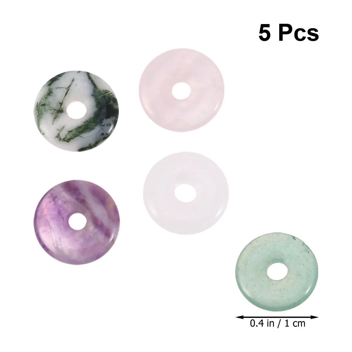 5Pcs Natural Jade Pendant Peace Buckle for Jewelry Making DIY White Pink Green Amethyst Beads Craft Loose Spacer Beads view 6