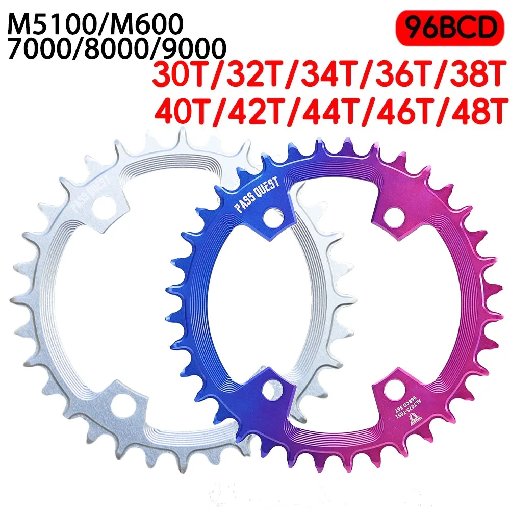 PASS QUEST 96bcd asymmetrical Crown 30 36 38T 48T MTB BCD 96 BDC Narrow Wide asymmetric chainring for M7000 M8000 M9000 M5100