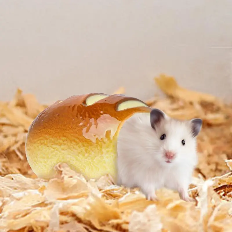 Ceramic Hamster Cooling Small Pet Ceramic House Dwarf Hamster Small Rodents Hideout Habitat Cool Down In Yellow Bread Shape