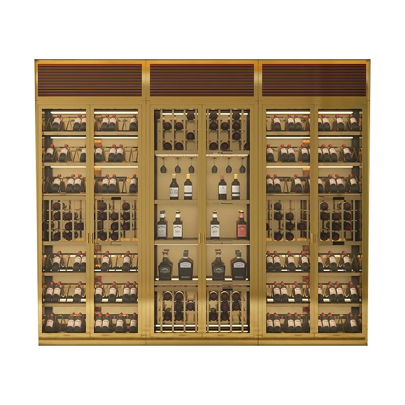 

Индивидуальная легкая роскошная винная стойка, вилла, подвал, винный погреб Baijiu, шкаф для красного вина, постоянная влажность и постоянная температура
