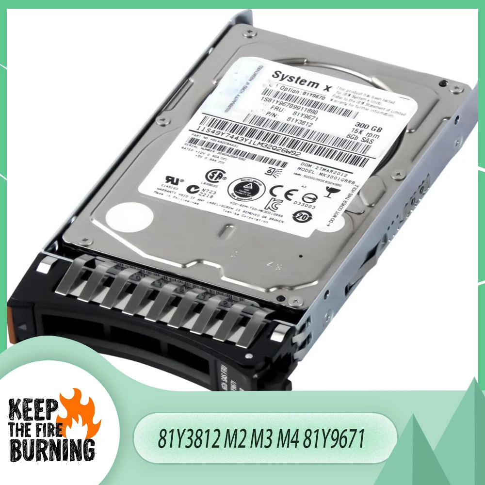 

For HDD IBM 81Y9671 300G 15K SAS 2.5'' 6GB 81Y3812 M2 M3 M4 Hard Drive