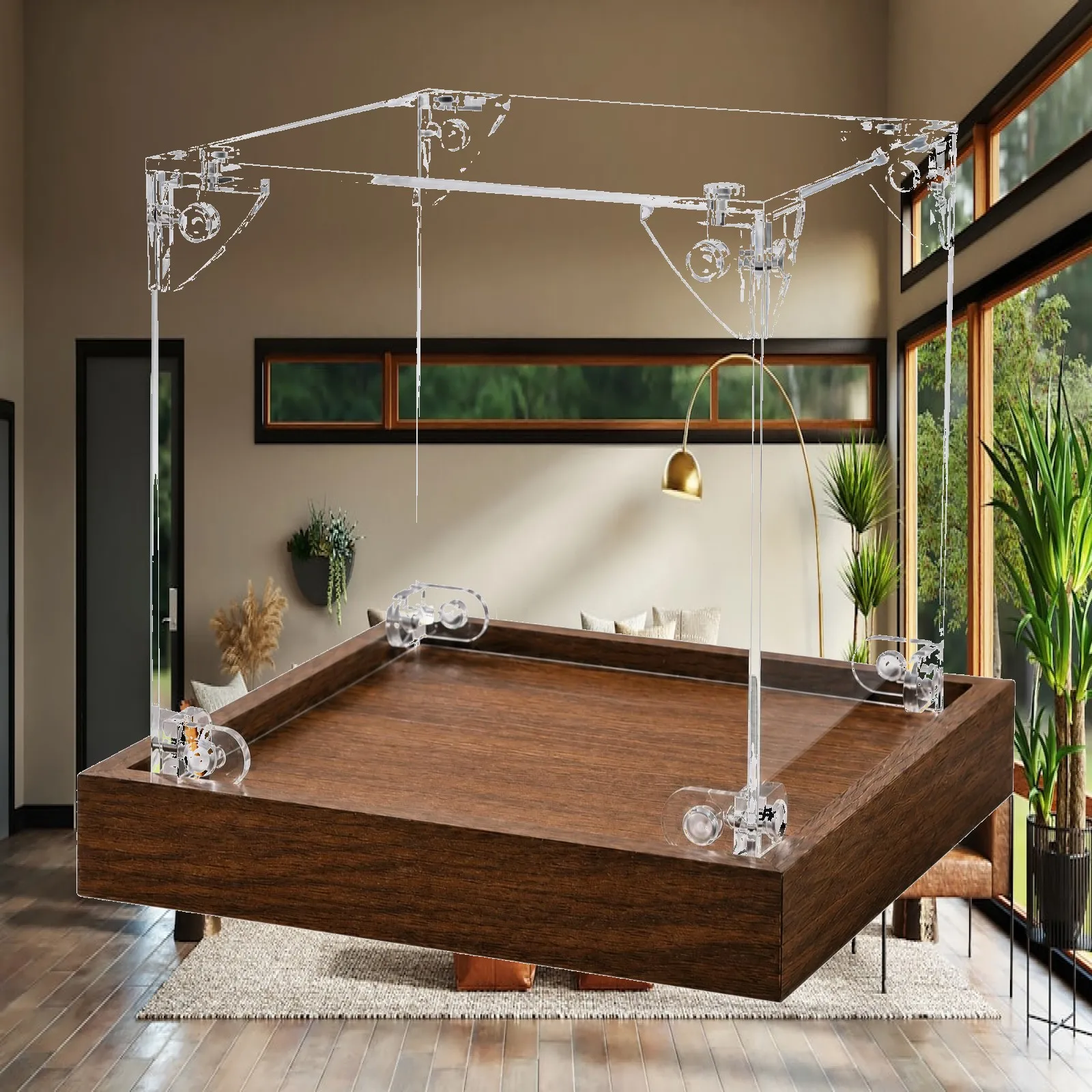Wood Base Acrylic Collectible Display Case for Unseen Box Items Handmade Pieces Tabletop Clear Showcase