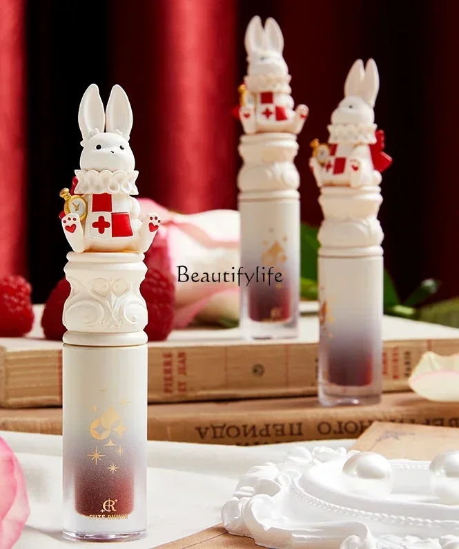 Milk Cream Lip Mud Lip Lacquer Lipstick Matte Peach Rose Milk Tea Bean Paste Color White Female