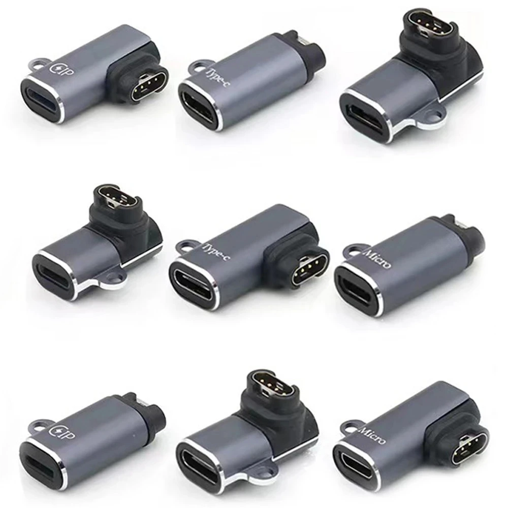 Portable Type C/Micro USB/IOS Female to Charger Cable Adapter For Garmin Fenix 7/7S/7X/6/6S/6X/5/5S/5X Watch Charging Converter