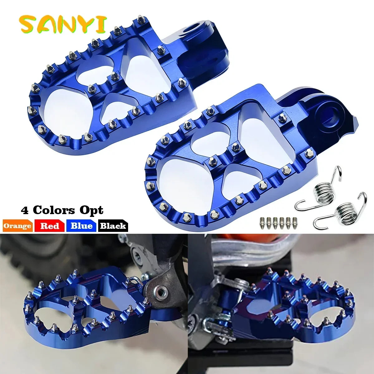 CNC Foot Pegs FootRest Footpegs Rests Pedals For Husqvarna TE 300 FE 250 350 450 501 TC 65 85 14-16 701 Enduro/Supermoto 2023