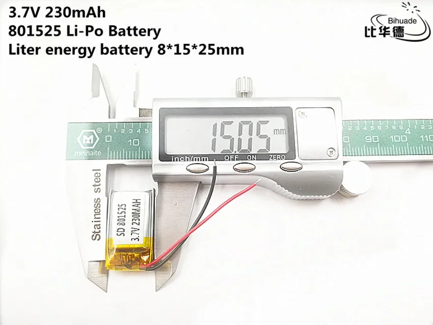 10pcs Liter energy battery Good Qulity 3.7V,230mAH,801525 Polymer lithium ion / Li-ion battery for TOY,POWER BANK,GPS,mp3,mp4