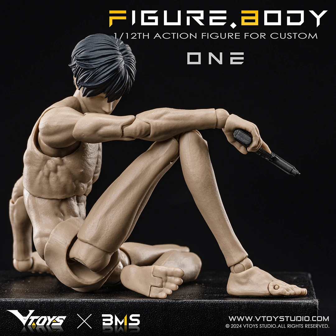 VTOYS X BMS VB002 VB003 1/12 สเกลซุปเปอร์ยืดหยุ่นชายกล้ามเนื้อข้อต่อสีขาวสีเหลือง 16.5 ซม.แอ็คชั่นฟิกเกอร์ข้อต่อตุ๊กตา