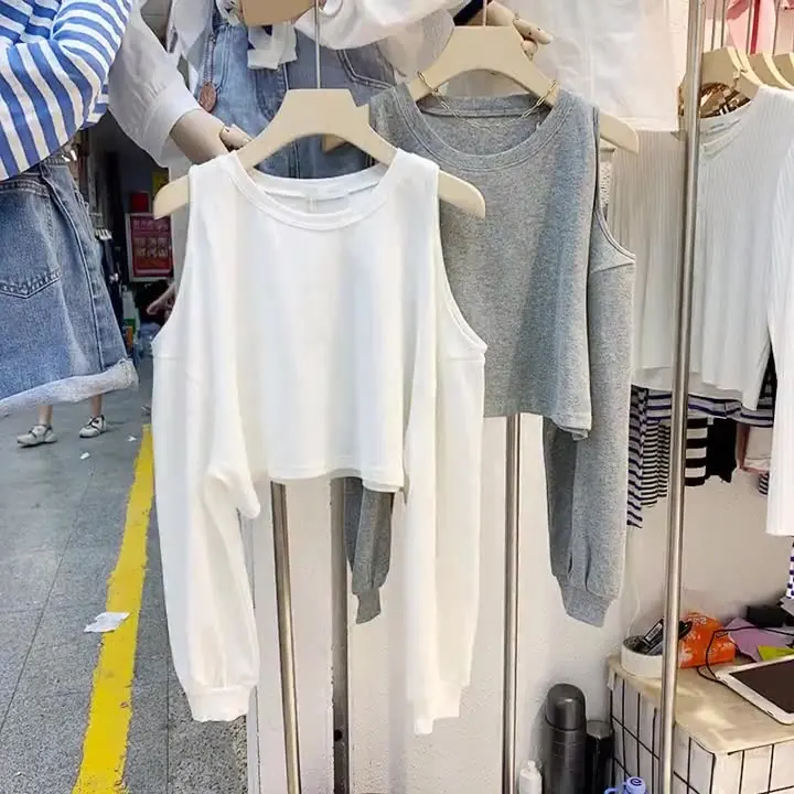 بلوزات امرأة شوجو فتاة الألوان الجمالية الصيف Colorblock ملابس داكنة المتسكعون شعبية المناسب س الرقبة التطريز Y2K