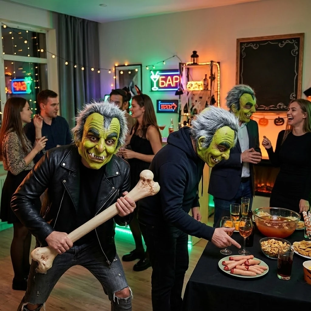 Máscara de Látex de Halloween, Disfraz de Monstruo, Orc, Duende, Troll, Demonio, Accesorio de Disfraz para Fiesta, Máscara Completa para Adultos, Hombres, Carnaval, Festival